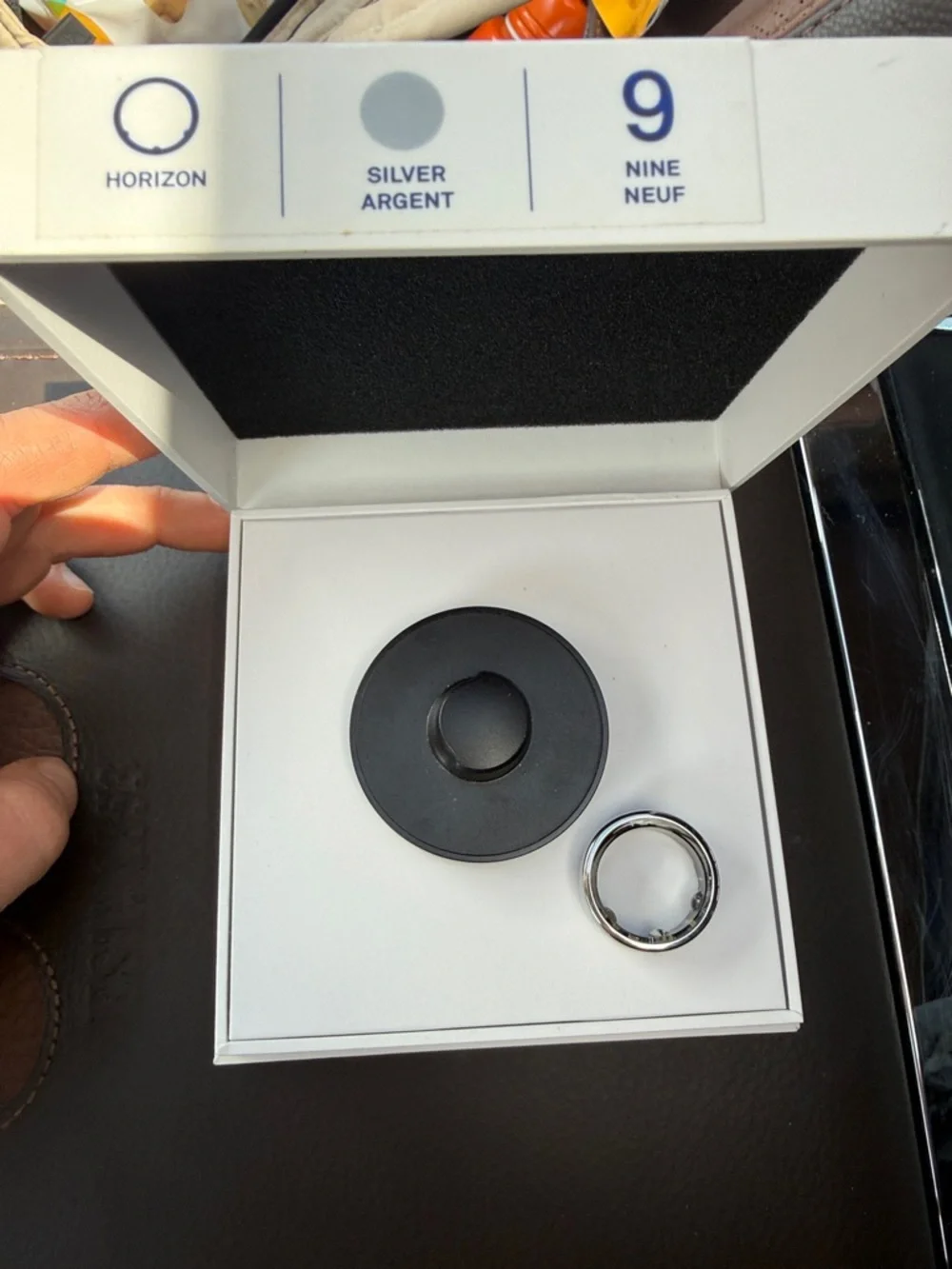 Oura Horizon Silver Ring Box with Branding
